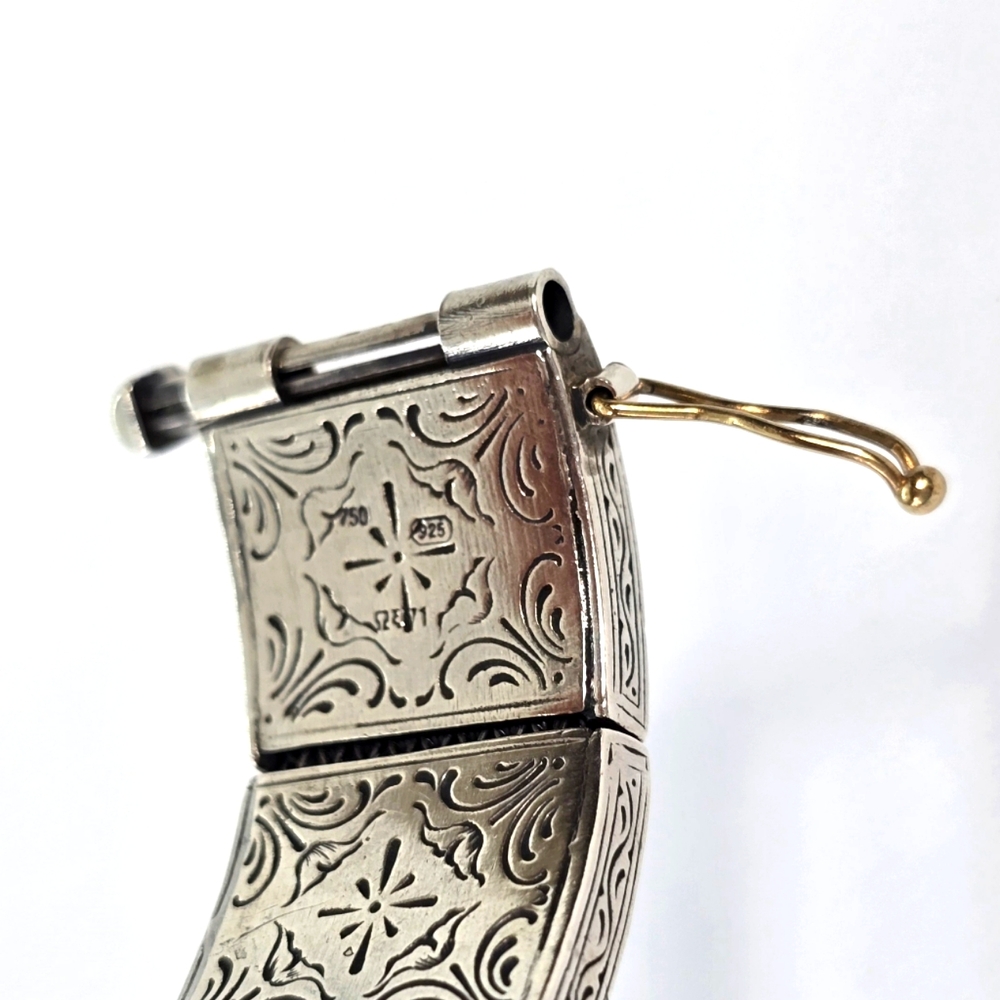 Konstantino Silver and 18K Gold Ornate Bracelet with Gemstone Accents - Picture 8 of 14